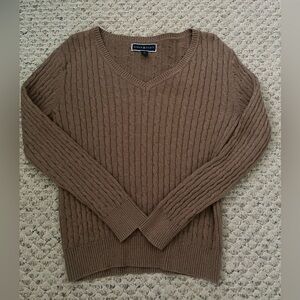 KAREN SCOTT Cable Knit V-neck Sweater Size S